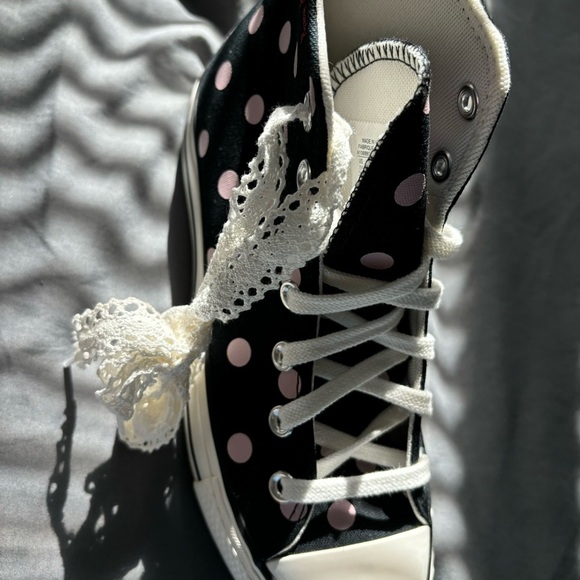Pink Polka Dot Converse Sneakers - Picture 4 of 5